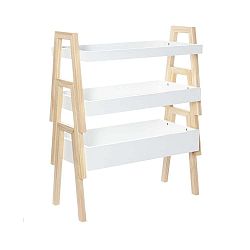 Třípatrový variabilní regál s rámem z borovicového dřeva Furniteam Design