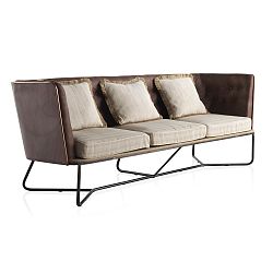 Trojmístná pohovka s kovovou konstrukcí a polstrováním Geese