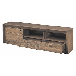 TV komoda v dřevěném dekoru rustikálního dubu Szynaka Meble Laura