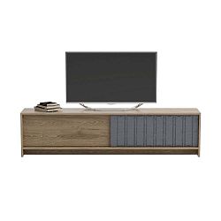 TV stolek v dekoru dubového dřeva s antracitovými detaily Newyork