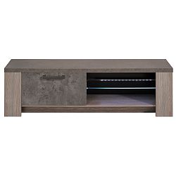 TV stolek v dekoru dubového dřeva s detaily v betonovém dekoru Parisot Roye