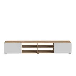 TV stolek v dekoru dubu s bílými dvířky Symbiosis Podium