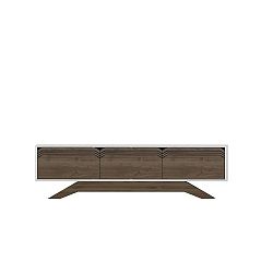 TV stolek v dekoru ořechového dřeva s bílými detaily Piyar White Walnut