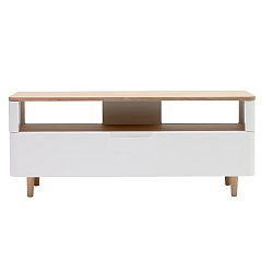 TV stolek ze dřeva bílého dubu Unique Furniture Amalfi