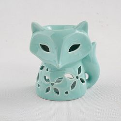 Tyrkysová aromalampa ve tvaru lišky Dakls Fox, výška 12 cm