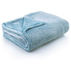 Tyrkysová deka z mikrovlákna DecoKing Fluff Turquoise, 220 x 240 cm