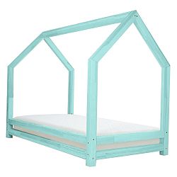 Tyrkysová dětská postel z lakovaného smrkového dřeva Benlemi Funny, 80 x 200 cm