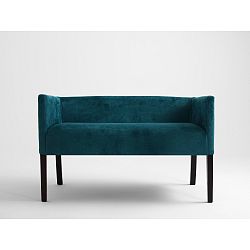 Tyrkysová lavice s tmavě hnědými nohami Custom Form Poter