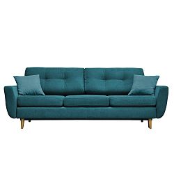 Tyrkysová rozkládací pohovka se světlými nohami Mazzini Sofas Rose