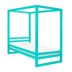 Tyrkysově modrá dřevěná jednolůžková postel Benlemi Baldee, 200 x 90 cm