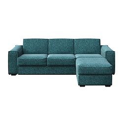 Tyrkysově modrá rozkládací pohovka s variabilní lenoškou MESONICA Munro, délka 288 cm