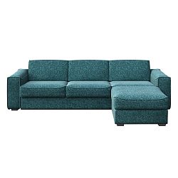 Tyrkysově modrá rozkládací pohovka s variabilní lenoškou MESONICA Munro, délka 308 cm