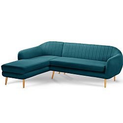 Tyrkysově modrá trojmístná pohovka Scandi by Stella Cadente Maison Comete, levý roh