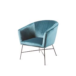 Tyrkysově modré křeslo se sametovým potahem RGE Lady Club