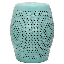 Tyrkysově modrý keramický stolek vhodný do exteriéru Safavieh Diamond, ø 35 cm