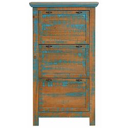 Tyrkysový botník  z masivního borovicového dřeva se 3 výklopy Støraa Marilyn