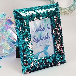 Tyrkysový fotorámeček s flitry Now or Never Mermaid Tales