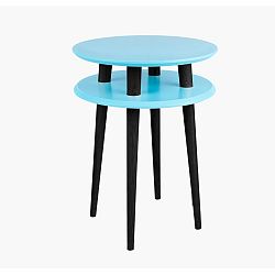 Tyrkysový příruční stolek s černými nohami Ragaba UFO, Ø 45 cm