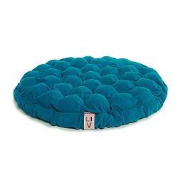 Tyrkysový sedací polštářek s masážními míčky Lindy Vrňáková Bloom, Ø 65 cm