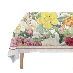 Ubrus s příměsí lnu Madre Selva Spring, 140 x 250 cm