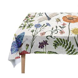 Ubrus s příměsí lnu Madre Selva Tierra Bella, 140 x 250 cm