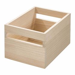 Úložný box ze dřeva paulownia iDesign Eco Handled, 25,4 x 38 cm