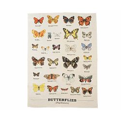 Utěrka z bavlny Gift Republic Multi Butterflies, 50 x 70 cm