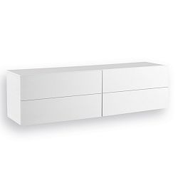 Úzká bílá závěsná komoda se 2 výklopy Jitona Mamma