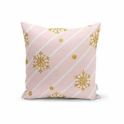 Vánoční povlak na polštář Minimalist Cushion Covers Gold Snowflakes, 42 x 42 cm