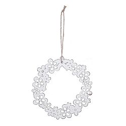 Velká bílá kovová závěsná dekorace s motivem věnečku Ego Dekor, ø 20 cm