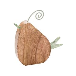 Velká dřevěná dekorace s posmatlovaným kovem s motivem ptáček Ego Dekor Aqua, 14,5 x 15,5 cm