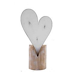 Velká kovová dekorace na dřevěném podstavci s motivem srdce Ego Dekor, 20,5 x 39 cm