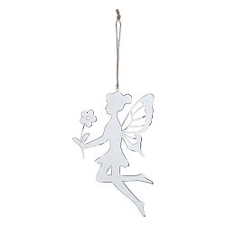 Velká kovová závěsná dekorace s motivem víly Ego Dekor, 14,5 x 26 cm