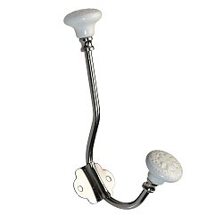 Věšák s bílými keramickými knoflíky Rex London Old Times