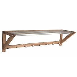 Věšák z dubového dřeva se 7 háčky a poličkou Folke Confetti