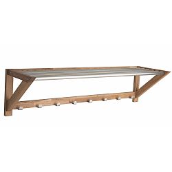 Věšák z dubového dřeva se 7 háčky a poličkou Rowico Confetti