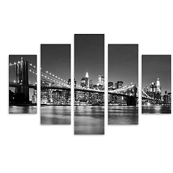 Vícedílný obraz Styler Canvas Most BW, 100 x 150 cm