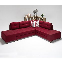 Vínová rozkládací pohovka pravý roh Balcab Home Bailey