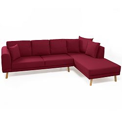 Vínová rozkládací pohovka pravý roh Balcab Home Dorothy