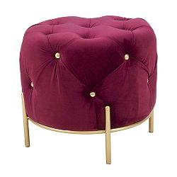 Vínově červená taburetka Mauro Ferretti Glam, ø 45 cm