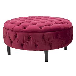 Vínově červená taburetka s úložným prostorem Mauro Ferretti Queen, ø 90 cm