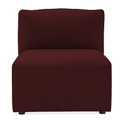 Vínově červený prostřední modul pohovky Vivonita Velvet Cube