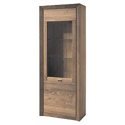 Vitrína s otevíráním vlevo v dřevěném dekoru rustikálního dubu Szynaka Meble Laura
