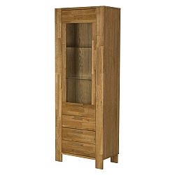 Vitrína se 3 šuplíky v dekoru dubového dřeva Actona Riva