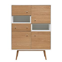 Vitrína ze dřeva bílého dubu Unique Furniture Turin
