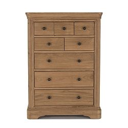 Vysoká komoda s 8 šuplíky z dubového dřeva VIDA Living Carmen