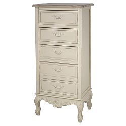 Vysoká komoda z topolového dřeva se zásuvkami Livin Hill Savona