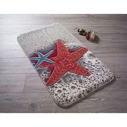 Vzorovaná červená předložka do koupelny Confetti Bathmats Starfish, 80 x 140 cm