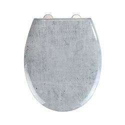 WC sedátko se snadným zavíráním Wenko Easy Concrete, 44,5 x 37 cm