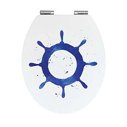 WC sedátko z bambusu a dřevovláknité desky Wenko Steering Wheel, 44 x 37,5 cm